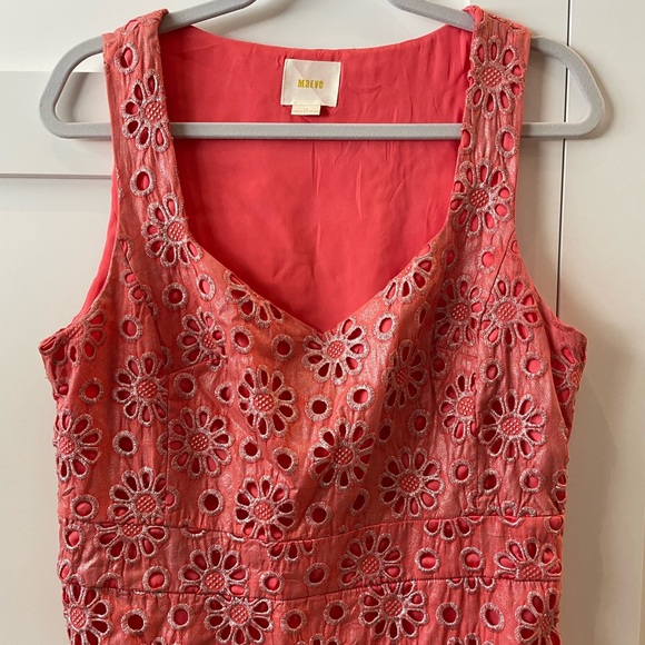 Maeve coral/silver summer dress - Picture 2 of 8